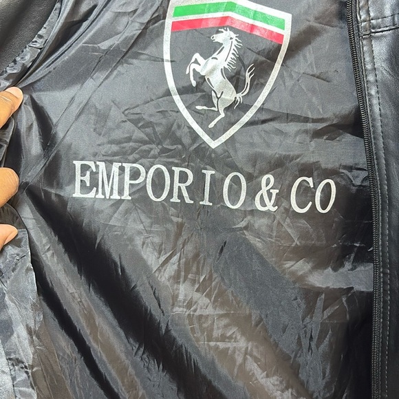 Emporio & Co. Black Faux Leather Moto Jacket – NWT – Size M - Picture 2 of 13